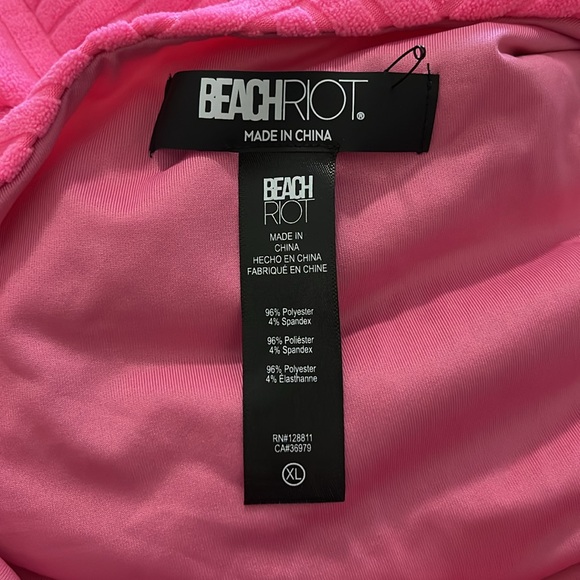 New Beach Riot Celine One Piece Pink Terry Cutout Swimsuit Size XL - Picture 7 of 8